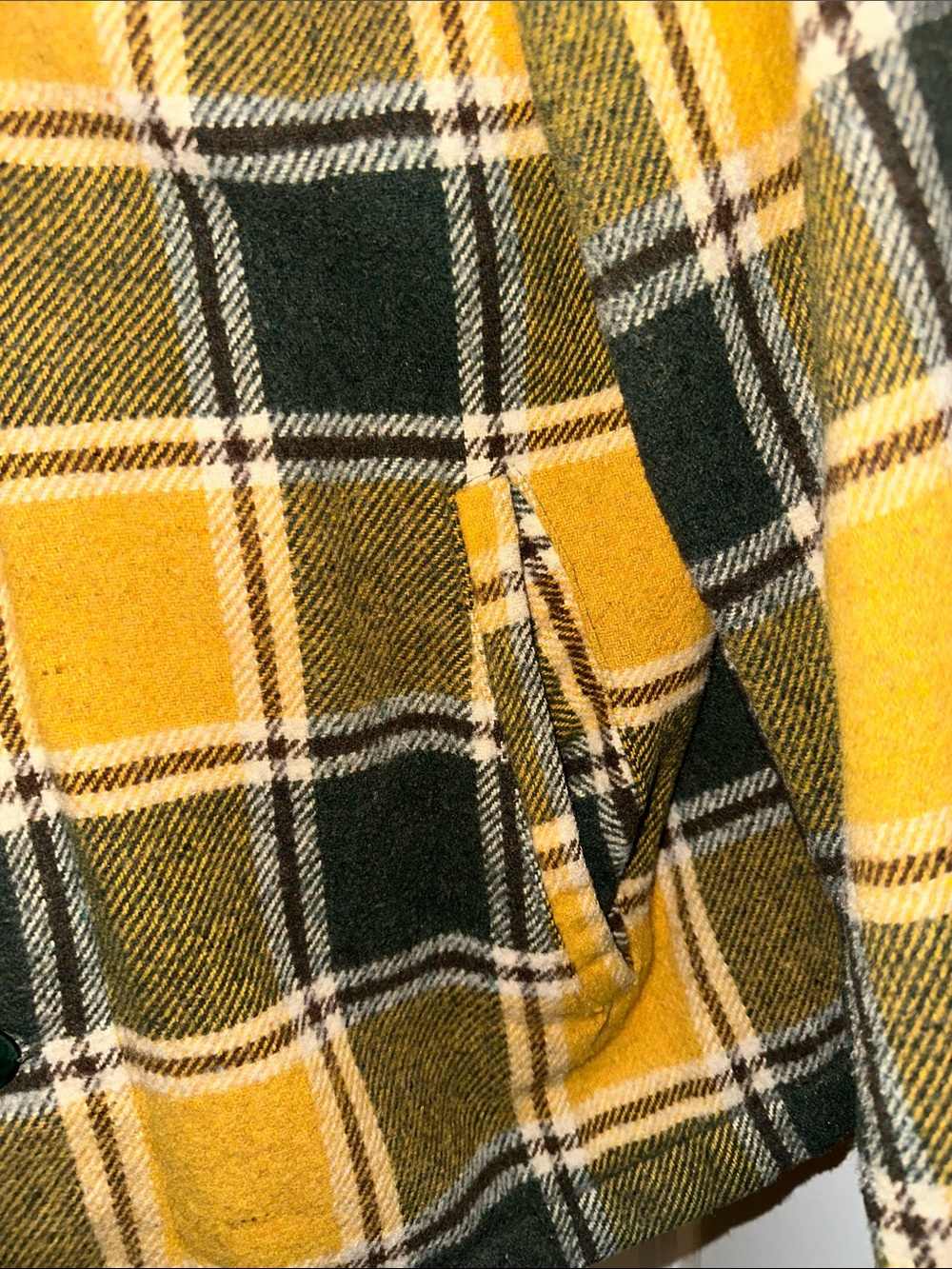 Vintage Sears Work Outerwear Yellow Plaid Button Front Jacket Unisex - Picture 5 of 6